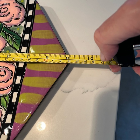 Prospero design works decorative plate.  6 sided plate has beautiful colors! - Picture 3 of 5